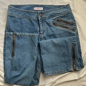 Xhileration cropped jeans with zipper leg and pockets Sz 9
